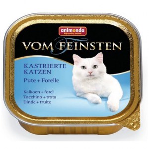 ANIMONDA Vom Feinsten for Castrated Cats szalka z indykiem i pstrągiem 100 g