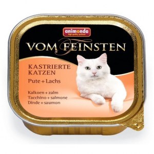 ANIMONDA Vom Feinsten for Castrated Cats szalka z indykiem i łososiem 100 g
