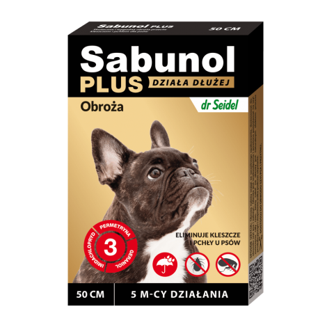 SABUNOL PLUS obroża przeciw pchłom i kleszczom dla psa 50cm