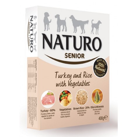 NATURO SENIOR - indyk z ryżem i warzywami 400 g