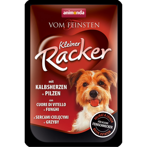 ANIMONDA Vom Feinsten Kleiner Racker saszetki z sercami cielęcymi i grzybami 85 g