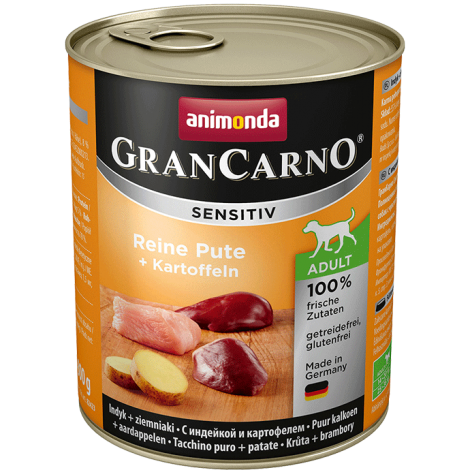 ANIMONDA GranCarno Sensitive Adult puszki czysty indyk ziemniak 800 g