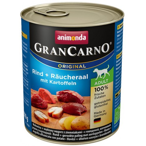 Animonda GranCarno Adult Rind Raucheraal Kartoffeln Wołowina, Węgorz + Ziemniaki puszka 800g - 2