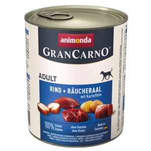 Animonda GranCarno Adult Rind Raucheraal Kartoffeln Wołowina, Węgorz + Ziemniaki puszka 800g