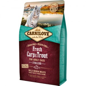 CARNILOVE CAT FRESH CARP & TROUT STERILISED FOR ADULT 6kg