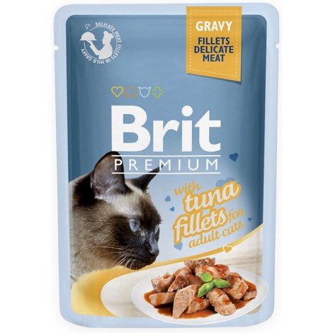 BRIT POUCH GRAVY FILLETS TUNA saszetka dla kota z tuńczykiem w sosie 85g