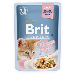 BRIT POUCH GRAVY KITTEN FILLETS CHICKEN 85 g
