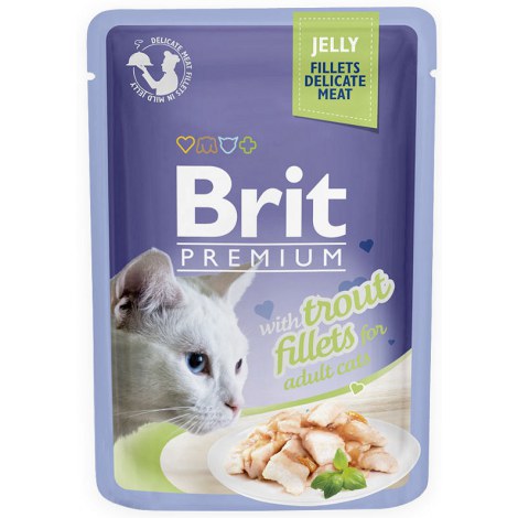 BRIT POUCH JELLY FILLETS WITH TROUT 85 g