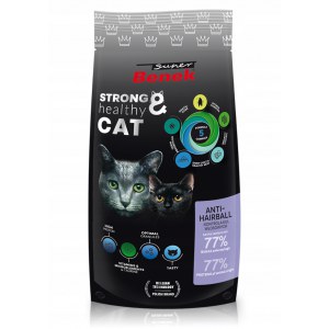 SUPER BENEK Sucha karma dla kotów AntiHairball - 250g