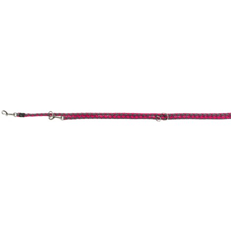 TRIXIE Smycz regulowana Cavo, S–M: 2.00 m/o 12.00 mm, fuksja-grafit [TX-143511]