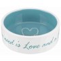 TRIXIE Miska ceramiczna Pet's Home, 0.3 l/o 12 cm, kremowa/jasnoniebieska [TX-25050] - 2