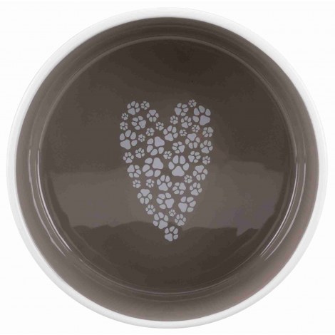 TRIXIE Miska ceramiczna Pet's Home, 0.8 l/o 16 cm, kremowa/ciemnoszara [TX-25054] - 3