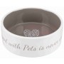 TRIXIE Miska ceramiczna Pet's Home, 0.8 l/o 16 cm, kremowa/ciemnoszara [TX-25054] - 2