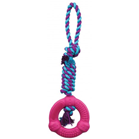 TRIXIE Pierścień ze sznurem „Denta Fun”, 12 cm/41 cm [TX-33191] - 2