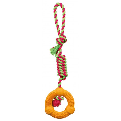 TRIXIE Pierścień ze sznurem „Denta Fun”, 12 cm/41 cm [TX-33191]