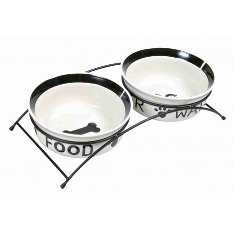 TRIXIE MISKI CERAMICZNE NA STOJAKU 1.6 l/śr. 20 cm [TX-24642]