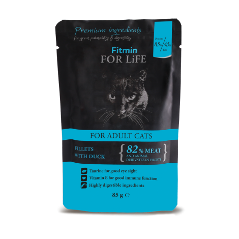 FITMIN cat For Life Pouch Adult Duck 85g