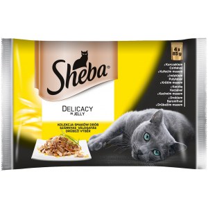 SHEBA Delicacy in Jelly Drobiowe Smaki 4x85g [283348]