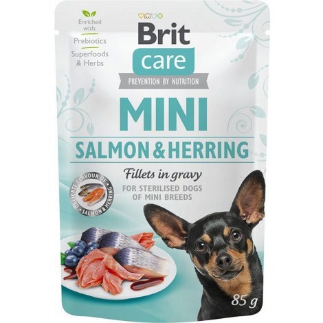BRIT CARE MINI POUCH SALMON & HERRING SASZETKA 85 G