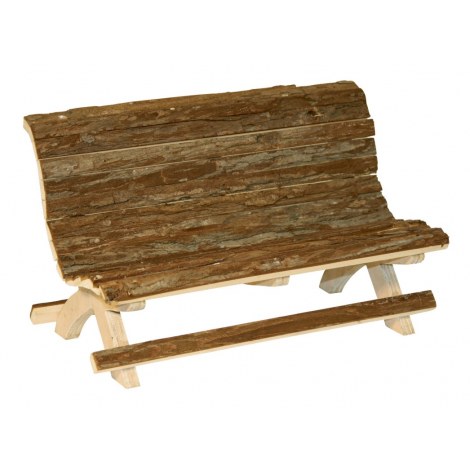 KERBL Ławka drewniana dla gryzoni z naturalnego drewna 30x15x18cm [82770]